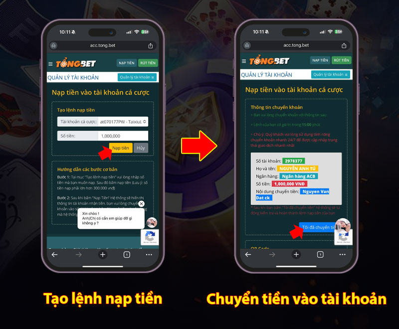 Nạp tiền vào LVS788